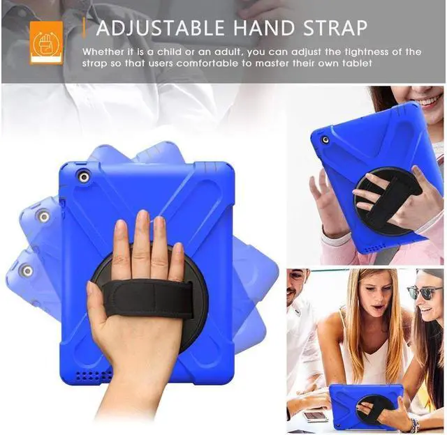 Alt view image 4 of 7 - BONAEVER For iPad 2 Case iPad 3 Case iPad 4 Case Cover Shockproof Protective Cover with Rotable Hand Strap Stand and Shoulder Strap