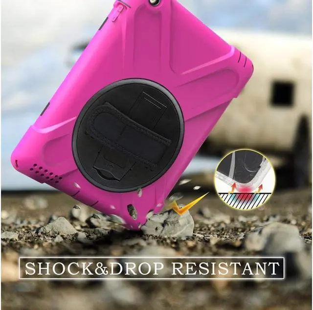 Alt view image 6 of 7 - BONAEVER For iPad 2 Case iPad 3 Case iPad 4 Case Cover Shockproof Protective Cover with Rotable Hand Strap Stand and Shoulder Strap