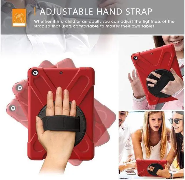 Alt view image 5 of 7 - BONAEVER For iPad Air Case Protective Cover for Apple iPad Air 1 Stand Generation Model A1474 A1475 A1476 With 360 Degree Stand and Grip Shoulder Strap