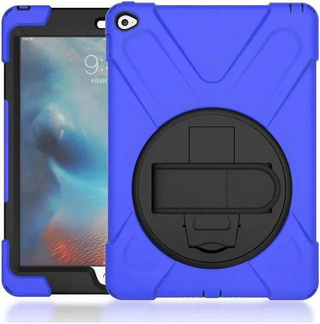 Alt view image 4 of 7 - BONAEVER For iPad Air 2 Case 9.7 Inch 2014 Case Model A1566 A1567 with Stand Strap Rugged Rubber Protective Cover for iPad Air 2nd Generation