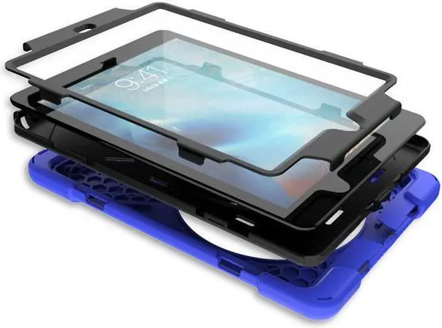 Alt view image 5 of 7 - BONAEVER For iPad Air 2 Case 9.7 Inch 2014 Case Model A1566 A1567 with Stand Strap Rugged Rubber Protective Cover for iPad Air 2nd Generation