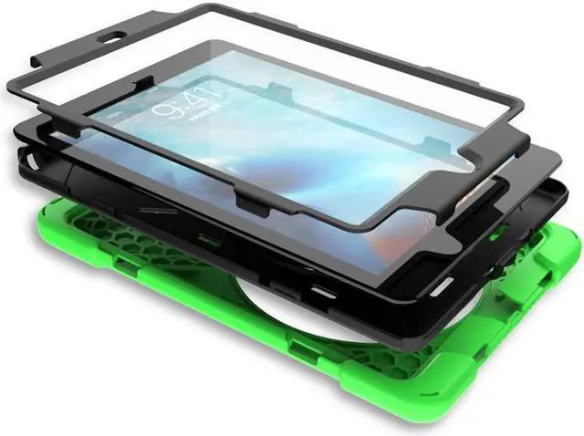 Alt view image 6 of 7 - BONAEVER For iPad Air 2 Case 9.7 Inch 2014 Case Model A1566 A1567 with Stand Strap Rugged Rubber Protective Cover for iPad Air 2nd Generation