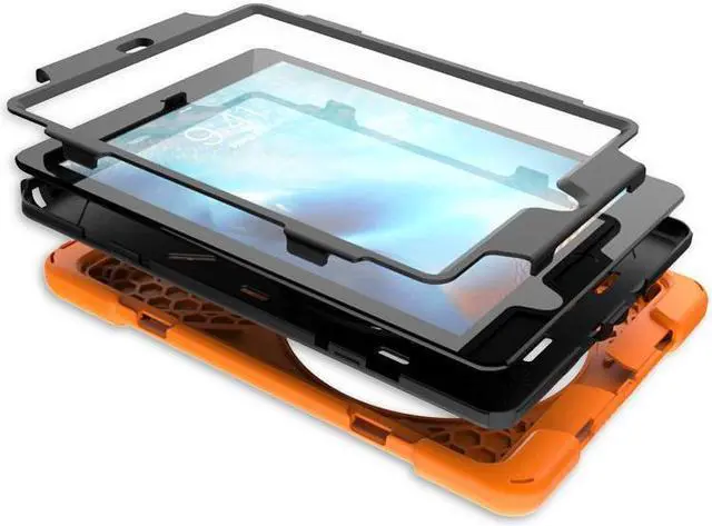 Alt view image 6 of 6 - BONAEVER For iPad Air 2 Case 9.7 Inch 2014 Case Model A1566 A1567 with Stand Strap Rugged Rubber Protective Cover for iPad Air 2nd Generation