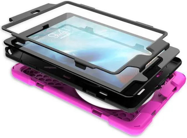 Alt view image 6 of 7 - BONAEVER For iPad Air 2 Case 9.7 Inch 2014 Case Model A1566 A1567 with Stand Strap Rugged Rubber Protective Cover for iPad Air 2nd Generation