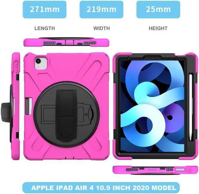 Alt view image 4 of 7 - BONAEVER Case for iPad Air 5 10.9 2022 / Air 4 10.9 2020 / iPad Pro 11 Inch 2021 2020 2018 Shockproof Cover with Pencil Holder Stand and Shoulder Strap