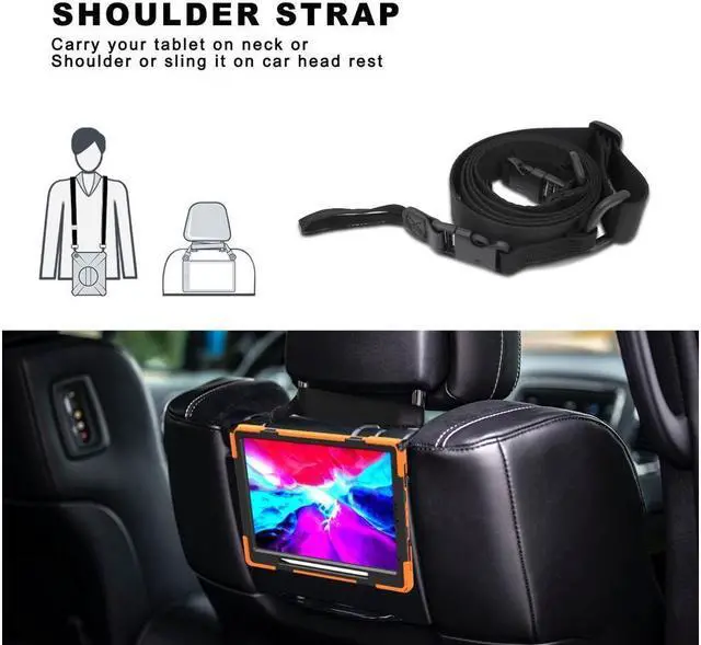 Alt view image 2 of 7 - BONAEVER For iPad Pro 12.9 Case 2020 2018 - Shockproof Cover with H & Shoulder StrapPencil Holder Stand and for iPad Pro 12.9 4th Gen 2020 3rd Gen 2018