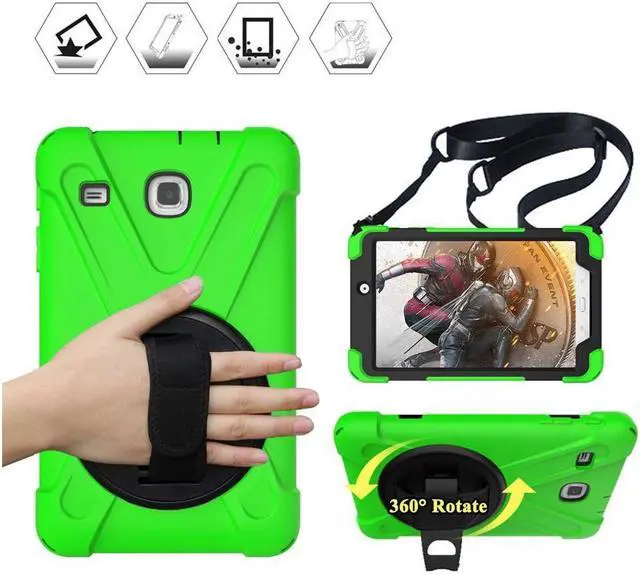 Main image of BONAEVER For Samsung Galaxy Tab E 8.0 Case Model SM-T375 SM-T377 SM-T378 Shockproof Protective Cover with Stand and Strap Shoulder Strap