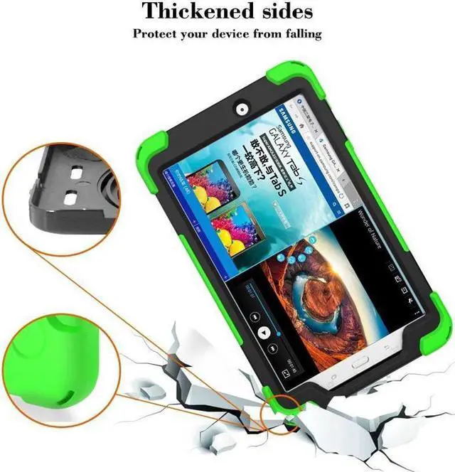 Alt view image 2 of 7 - BONAEVER For Samsung Galaxy Tab E 8.0 Case Model SM-T375 SM-T377 SM-T378 Shockproof Protective Cover with Stand and Strap Shoulder Strap