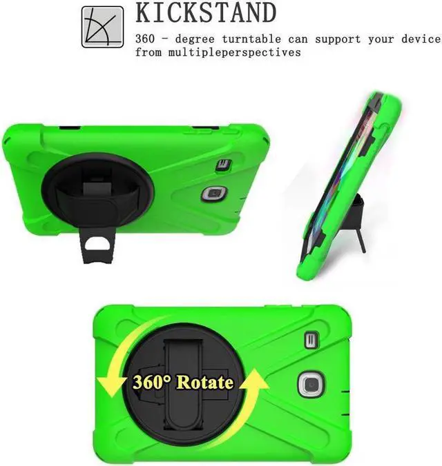 Alt view image 4 of 7 - BONAEVER For Samsung Galaxy Tab E 8.0 Case Model SM-T375 SM-T377 SM-T378 Shockproof Protective Cover with Stand and Strap Shoulder Strap