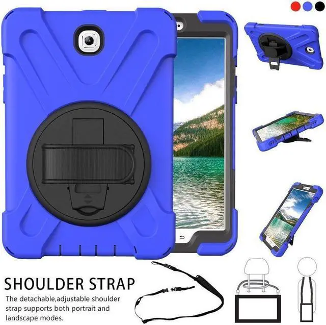 Main image of BONAEVER For Galaxy Tab S2 9.7 inch Case Model SM-T810/T813/T815/T817/T818/T819- Shockproof Cover with Rotatable Stand and & Shoulder Strap