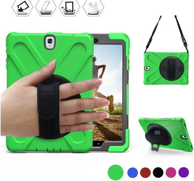 Main image of BONAEVER For Samsung Galaxy Tab S3 9.7 inch Case Model SM-T820 T825 T827 Protective Silicone Cover with Stand andandle H Grip Shoulder Strap