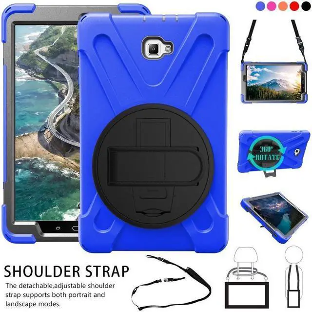 Main image of BONAEVER For Samsung Galaxy Tab A 10.1 inch 2016 Case Model SM-T580 T585 T587 Protective Cover with H Grip Shoulder Strap & 360 Degree Stand