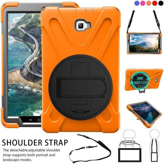 Main image of BONAEVER For Samsung Galaxy Tab A 10.1 inch 2016 Case Model SM-T580 T585 T587 Protective Cover with H Grip Shoulder Strap & 360 Degree Stand