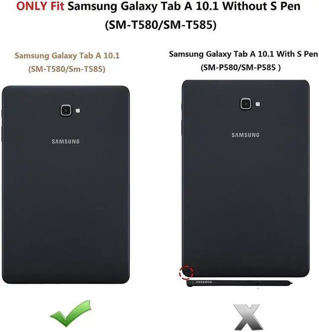 Alt view image 2 of 3 - BONAEVER For Samsung Galaxy Tab A 10.1 inch 2016 Case Model SM-T580 T585 T587 Protective Cover with H Grip Shoulder Strap & 360 Degree Stand