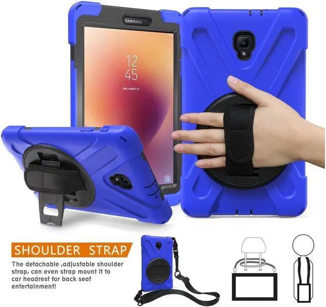 Main image of BONAEVER For Samsung Galaxy Tab A 8.0 inch 2017 Case SM-T380 SM-T385 Protective Cover with Rotatable Stand Adjustable Handle Grio Shoulder Strap