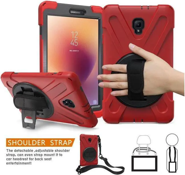 Main image of BONAEVER For Samsung Galaxy Tab A 8.0 inch 2017 Case SM-T380 SM-T385 Protective Cover with Rotatable Stand Adjustable Handle Grio Shoulder Strap