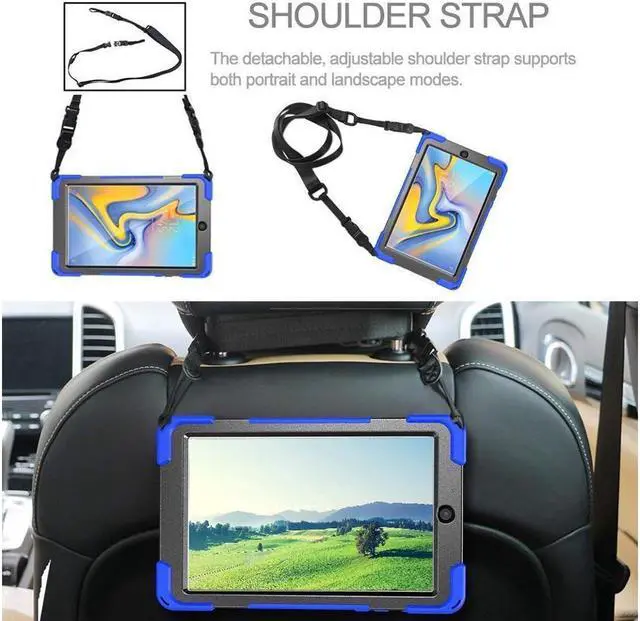 Alt view image 2 of 7 - BONAEVER For Samsung Galaxy Tab A 8.0 inch 2018 Case Model SM-T387 Shockproof Cover with Stand and le Strap+ Shoulder Strap