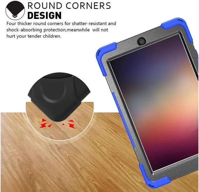 Alt view image 5 of 7 - BONAEVER For Samsung Galaxy Tab A 8.0 inch 2018 Case Model SM-T387 Shockproof Cover with Stand and le Strap+ Shoulder Strap