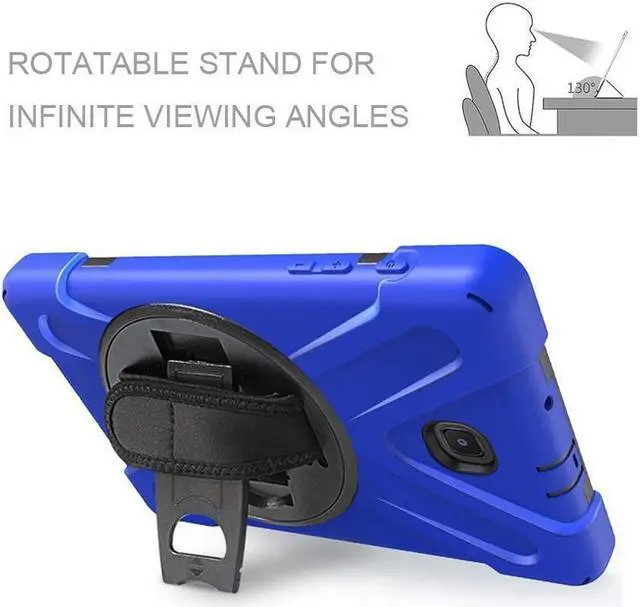 Alt view image 6 of 7 - BONAEVER For Samsung Galaxy Tab A 8.0 inch 2018 Case Model SM-T387 Shockproof Cover with Stand and le Strap+ Shoulder Strap