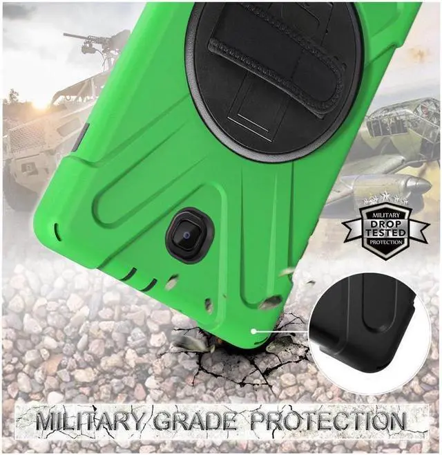 Alt view image 2 of 7 - BONAEVER For Samsung Galaxy Tab A 8.0 inch 2018 Case Model SM-T387 Shockproof Cover with Stand and le Strap+ Shoulder Strap
