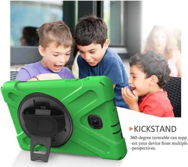 Alt view image 6 of 7 - BONAEVER For Samsung Galaxy Tab A 8.0 inch 2018 Case Model SM-T387 Shockproof Cover with Stand and le Strap+ Shoulder Strap