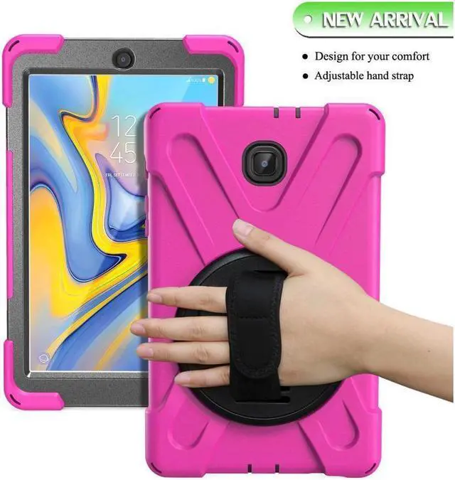 Alt view image 5 of 7 - BONAEVER For Samsung Galaxy Tab A 8.0 inch 2018 Case Model SM-T387 Shockproof Cover with Stand and le Strap+ Shoulder Strap