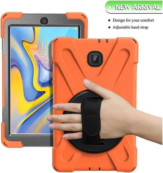 Alt view image 7 of 7 - BONAEVER For Samsung Galaxy Tab A 8.0 inch 2018 Case Model SM-T387 Shockproof Cover with Stand and le Strap+ Shoulder Strap