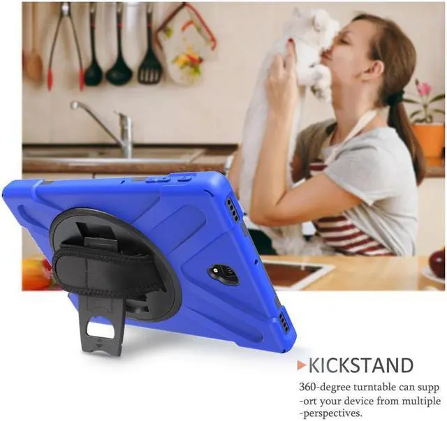 Alt view image 3 of 7 - BONAEVER For Samsung Galaxy Tab S4 10.5 inch 2018 Case Model SM-T830/T835/T837 ShockProof Cover with 360 Degree Stand and /Hand Strap/Shoulder Strap