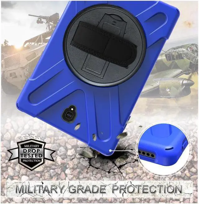 Alt view image 4 of 7 - BONAEVER For Samsung Galaxy Tab S4 10.5 inch 2018 Case Model SM-T830/T835/T837 ShockProof Cover with 360 Degree Stand and /Hand Strap/Shoulder Strap