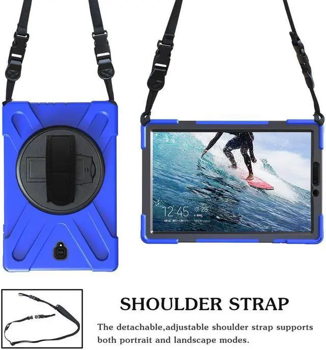 Alt view image 7 of 7 - BONAEVER For Samsung Galaxy Tab S4 10.5 inch 2018 Case Model SM-T830/T835/T837 ShockProof Cover with 360 Degree Stand and /Hand Strap/Shoulder Strap