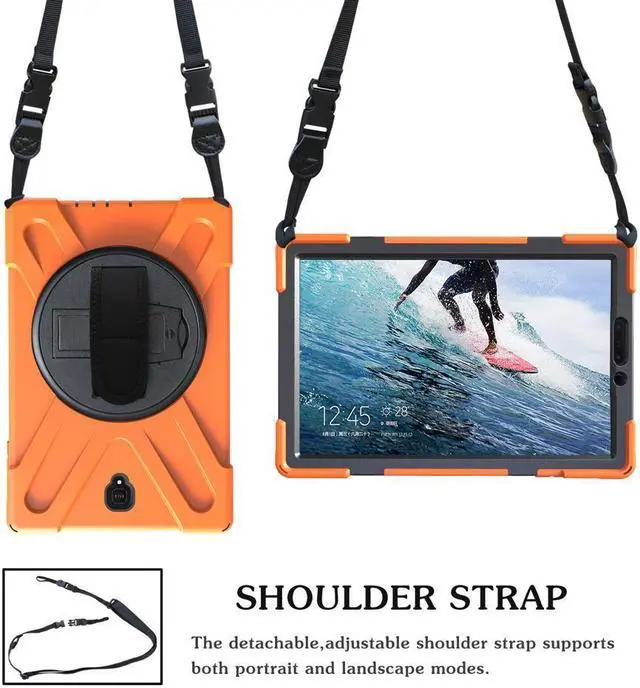 Alt view image 7 of 7 - BONAEVER For Samsung Galaxy Tab S4 10.5 inch 2018 Case Model SM-T830/T835/T837 ShockProof Cover with 360 Degree Stand and /Hand Strap/Shoulder Strap