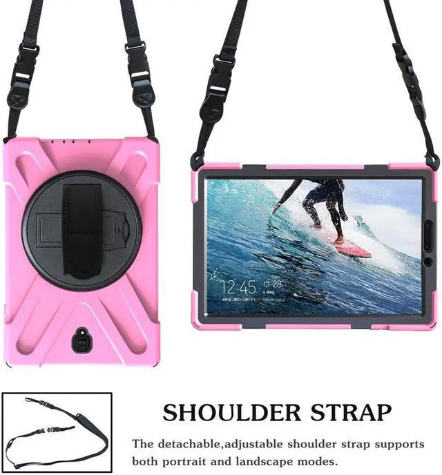 Alt view image 2 of 7 - BONAEVER For Samsung Galaxy Tab S4 10.5 inch 2018 Case Model SM-T830/T835/T837 ShockProof Cover with 360 Degree Stand and /Hand Strap/Shoulder Strap