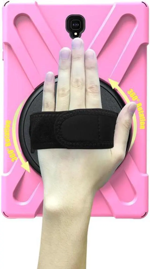 Alt view image 4 of 7 - BONAEVER For Samsung Galaxy Tab S4 10.5 inch 2018 Case Model SM-T830/T835/T837 ShockProof Cover with 360 Degree Stand and /Hand Strap/Shoulder Strap