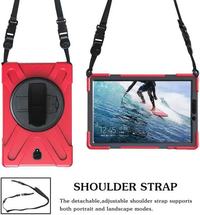 Alt view image 2 of 7 - BONAEVER For Samsung Galaxy Tab S4 10.5 inch 2018 Case Model SM-T830/T835/T837 ShockProof Cover with 360 Degree Stand and /Hand Strap/Shoulder Strap