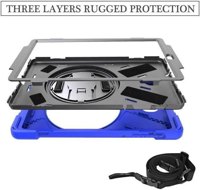 Alt view image 6 of 7 - BONAEVER For Samsung Galaxy Tab A 10.5 inch Case 2018 Model SM-T590 / SM-T595 / SM-T597 Shockproof Protective Cover with Stand and & Shoulder Strap