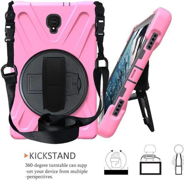 Alt view image 7 of 7 - BONAEVER For Samsung Galaxy Tab A 10.5 inch Case 2018 Model SM-T590 / SM-T595 / SM-T597 Shockproof Protective Cover with Stand and & Shoulder Strap