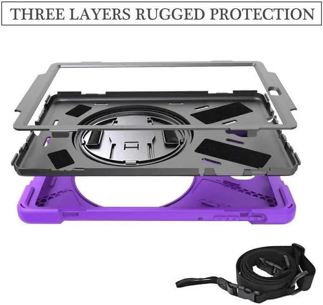 Alt view image 6 of 7 - BONAEVER For Samsung Galaxy Tab A 10.5 inch Case 2018 Model SM-T590 / SM-T595 / SM-T597 Shockproof Protective Cover with Stand and & Shoulder Strap