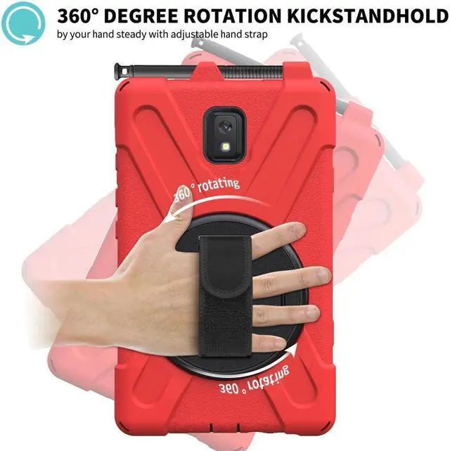 Alt view image 2 of 7 - BONAEVER For Samsung Galaxy Tab Active 3 8.0 inch 2020 Case Model SM-T570 SM-T575 SM-T577 Shockproof Cover with Pencil Holder Stand and le & Shoulder Strap