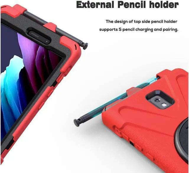 Alt view image 7 of 7 - BONAEVER For Samsung Galaxy Tab Active 3 8.0 inch 2020 Case Model SM-T570 SM-T575 SM-T577 Shockproof Cover with Pencil Holder Stand and le & Shoulder Strap