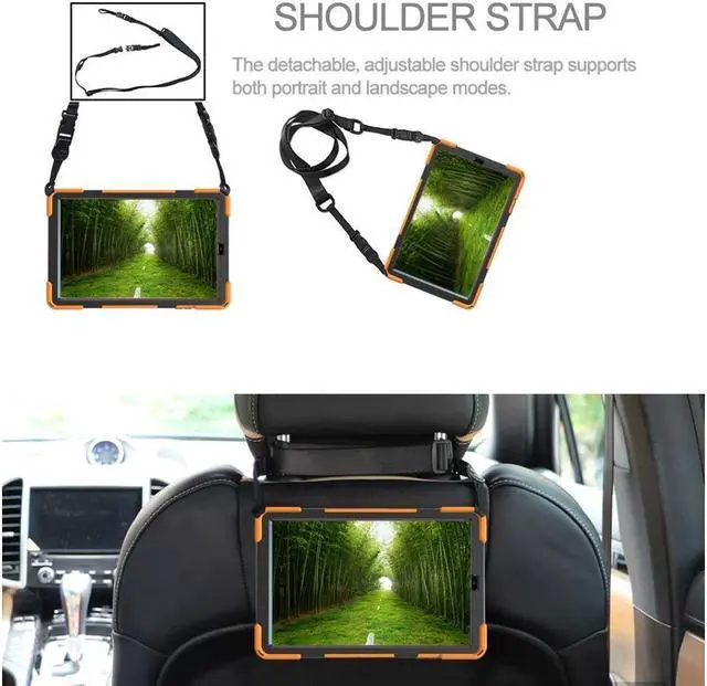 Alt view image 4 of 7 - BONAEVER For Samsung Galaxy Tab A 10.1 inch 2019 Case Model SM-T510 T515 T517 Shockproof Protective Cover with Hand Strap Stand Shoulder Strap