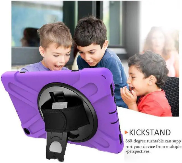 Alt view image 5 of 7 - BONAEVER For Samsung Galaxy Tab A 10.1 inch 2019 Case Model SM-T510 T515 T517 Shockproof Protective Cover with Hand Strap Stand Shoulder Strap