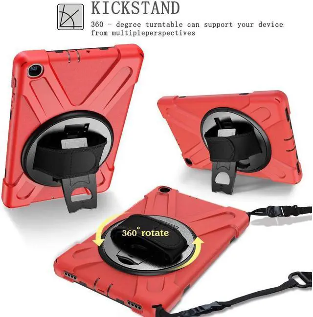 Alt view image 2 of 7 - BONAEVER For Samsung Galaxy Tab A 10.1 inch 2019 Case Model SM-T510 T515 T517 Shockproof Protective Cover with Hand Strap Stand Shoulder Strap