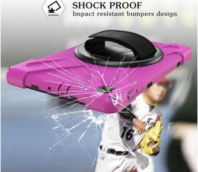 Alt view image 3 of 7 - BONAEVER For Samsung Galaxy Tab A 10.1 inch 2019 Case Model SM-T510 T515 T517 Shockproof Protective Cover with Hand Strap Stand Shoulder Strap
