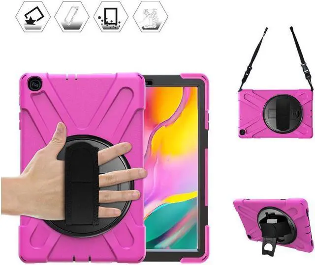 Main image of BONAEVER For Samsung Galaxy Tab A 10.1 inch 2019 Case Model SM-T510 T515 T517 Shockproof Protective Cover with Hand Strap Stand Shoulder Strap