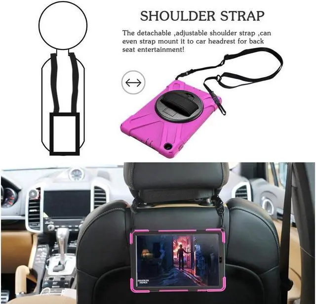 Alt view image 4 of 7 - BONAEVER For Samsung Galaxy Tab A 10.1 inch 2019 Case Model SM-T510 T515 T517 Shockproof Protective Cover with Hand Strap Stand Shoulder Strap