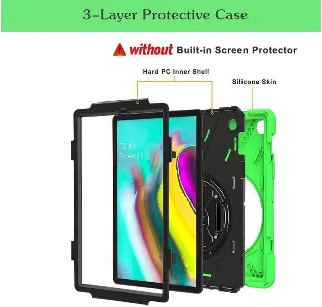 Alt view image 6 of 7 - BONAEVER For Samsung Galaxy Tab S5e 10.5 Inch 2019 SM-T720 T725 T727 Case Shockproof Cover with Hand Strap Stand and Shoulder Strap