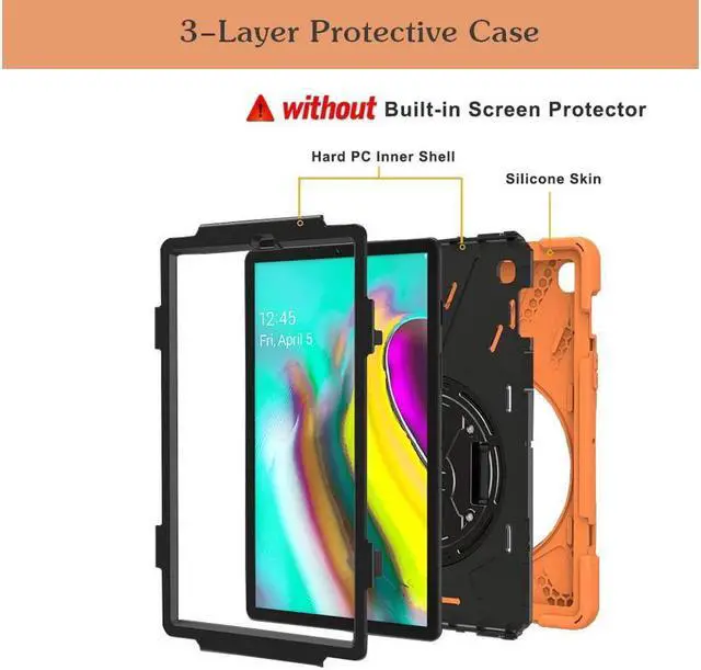 Alt view image 6 of 7 - BONAEVER For Samsung Galaxy Tab S5e 10.5 Inch 2019 SM-T720 T725 T727 Case Shockproof Cover with Hand Strap Stand and Shoulder Strap