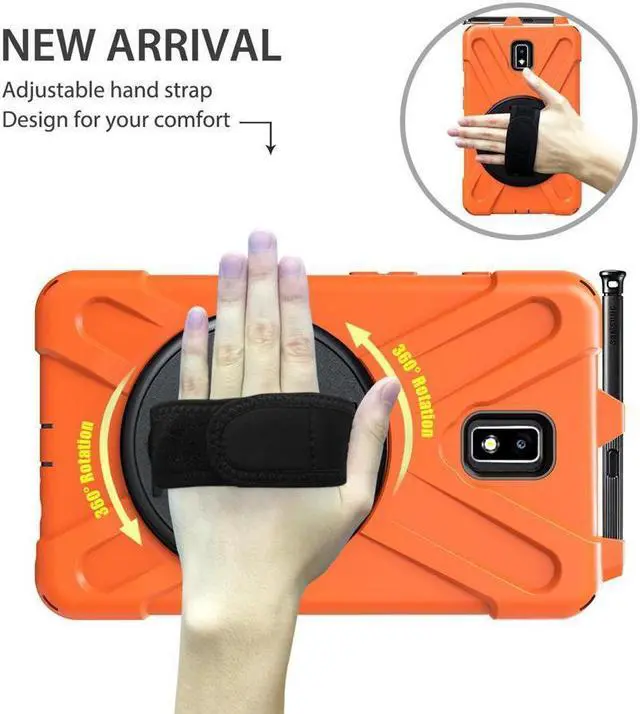 Alt view image 4 of 7 - BONAEVER Case for Samsung Galaxy Tab Active 2 8.0 inch 2017 SM-T390 T395 T397 Protective Cover with Pen Holder with Stand and & Shoulder Strap