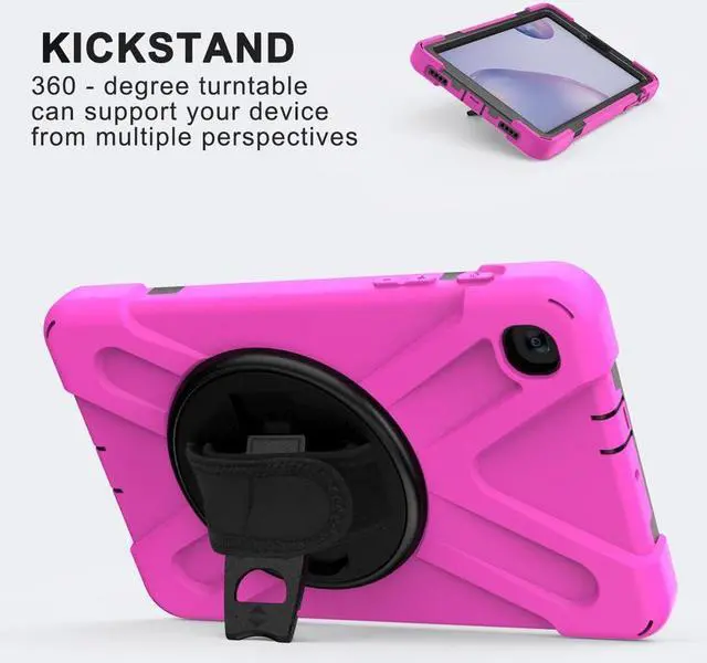 Alt view image 4 of 7 - BONAEVER Shockproof Case for Galaxy Tab A 8.4 Inch 2020 Model SM-T307 SM-T307U Verizon/T-Mobile/Sprint/AT&T Protective Stand Cover + H & Shoulder Strap