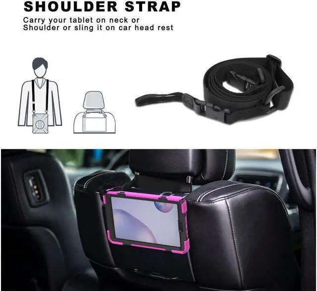 Alt view image 2 of 7 - BONAEVER Shockproof Case for Galaxy Tab A 8.4 Inch 2020 Model SM-T307 SM-T307U Verizon/T-Mobile/Sprint/AT&T Protective Stand Cover + H & Shoulder Strap